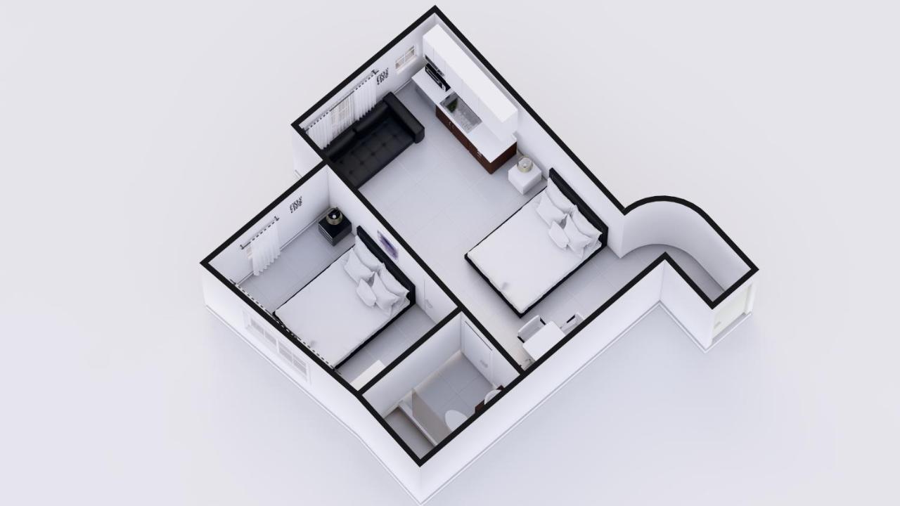 Suíte de 2 Quartos com 2 Banheiros e Cozinha