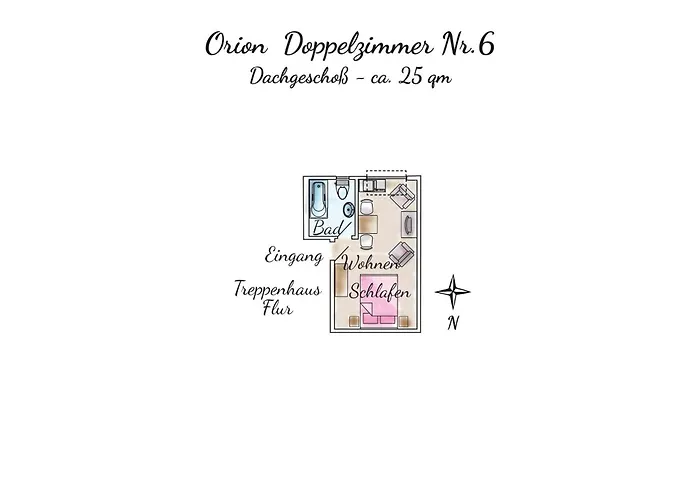 Gästehaus Orion - Doppelzimmer 6