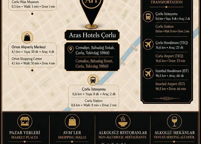 Corlu Aras Hotel & City Center Location